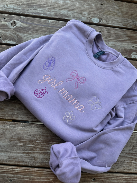 Girl Mom embroidered Sweater, Tshirt or Hoodie