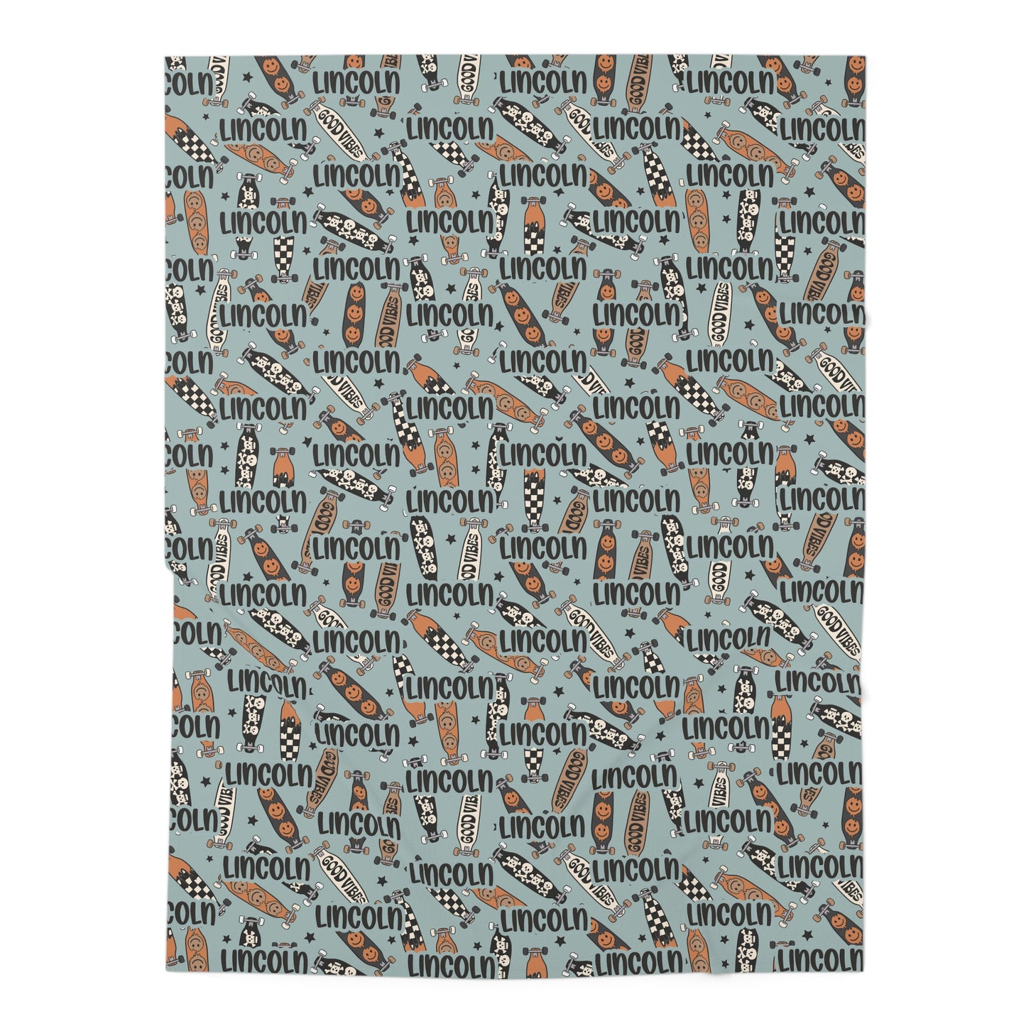 Personalized Boy Swaddle Hat Set Skateboard