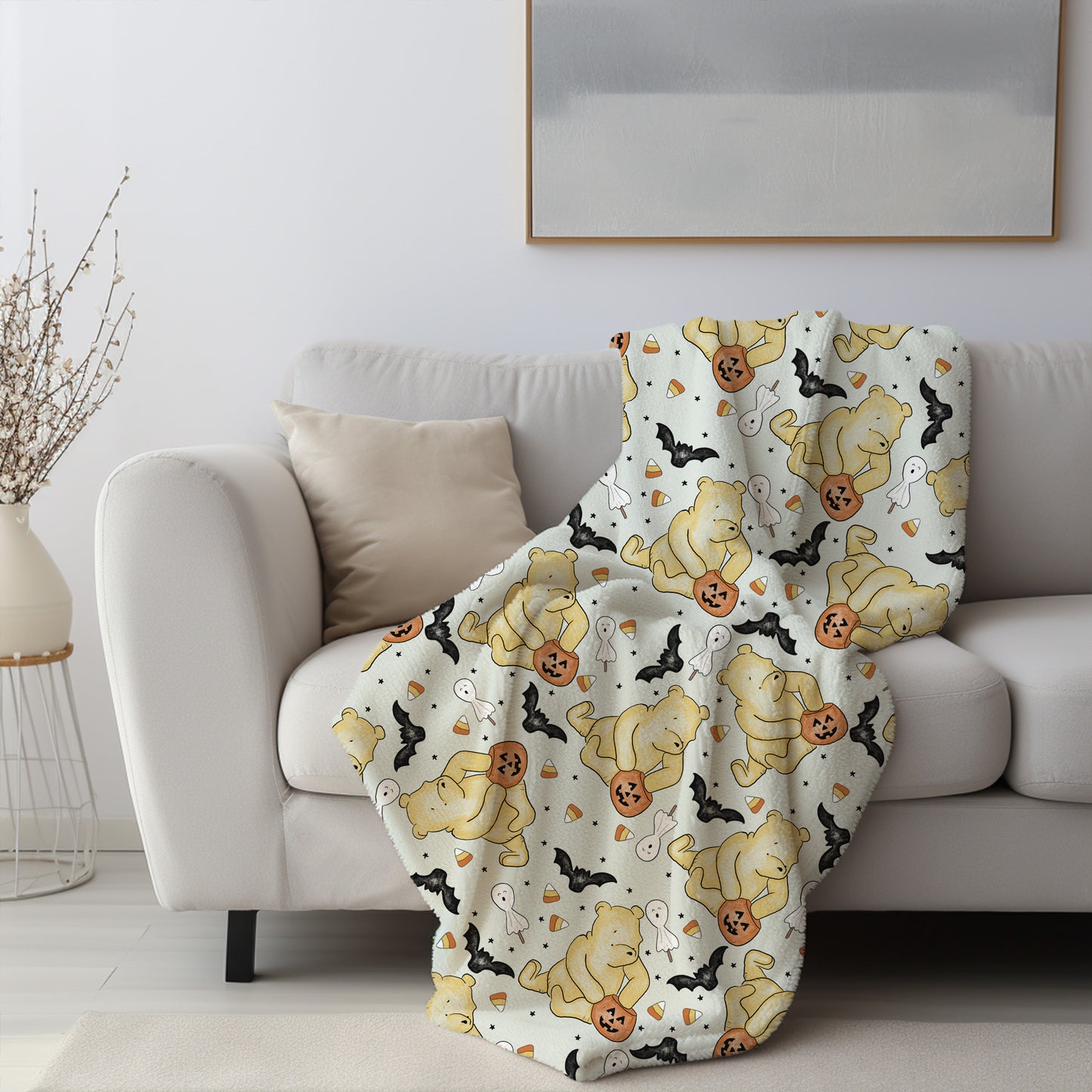 Personalized Halloween Winnie the Pooh Blanket
