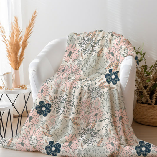 Personalized Boho Floral Blanket
