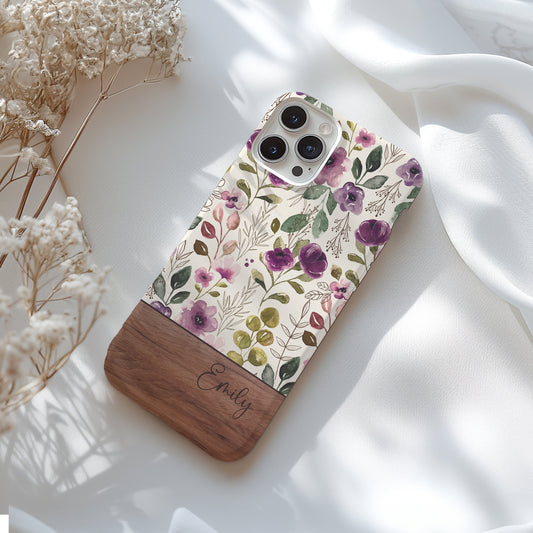 Custom floral phone case for iphone 15, 14, 13 Pro Max, MAGSAFE Iphone case floral, vintage botanical personalized phone case