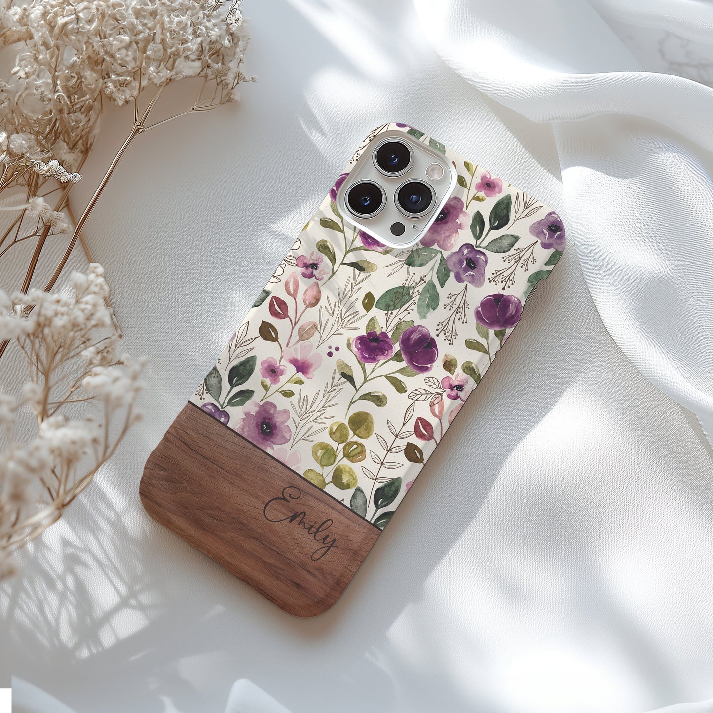 Personalized Floral phone case iPhone 16, 15, 14, 13 Pro Max, iPhone 12 Mini, iPhone 11 Pro, iPhone x, iPhone XS, iPhone 8, 7, Plus, 12, XR