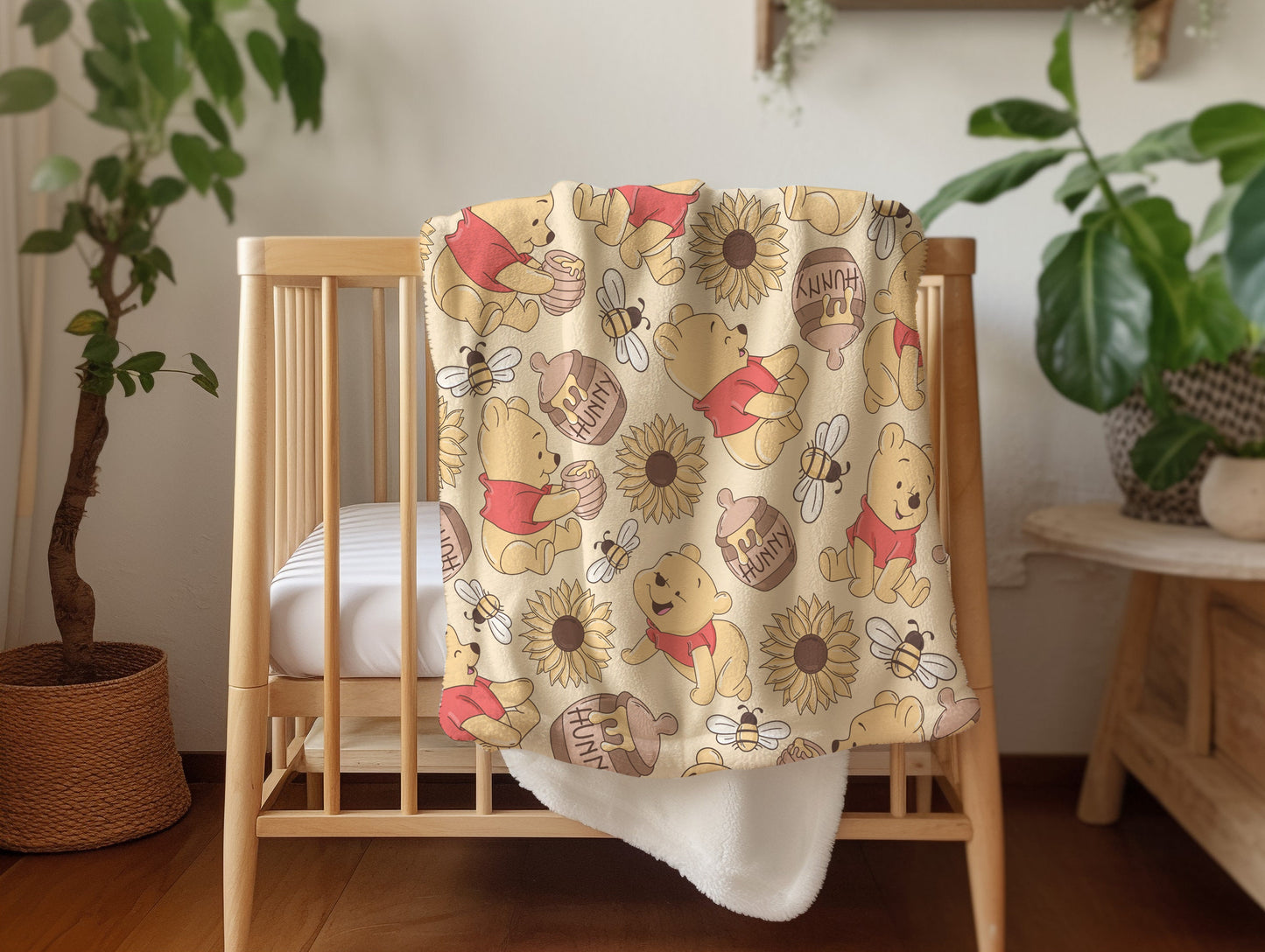 Winnie the pooh Minky Blanket, yellow winnie the pooh baby blanket, toddler blanket, disney decor, disney gift, gift under 100