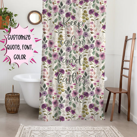 Personalized Floral Vintage Shower Curtain