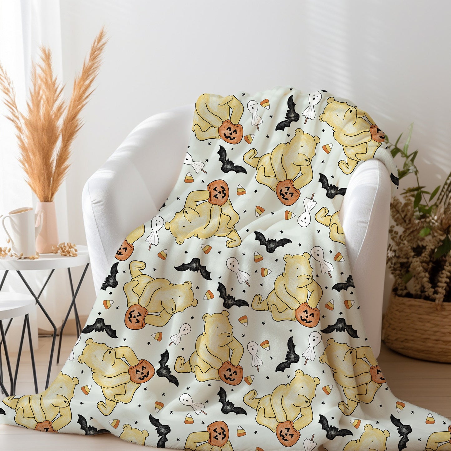 Personalized Halloween Winnie the Pooh Blanket