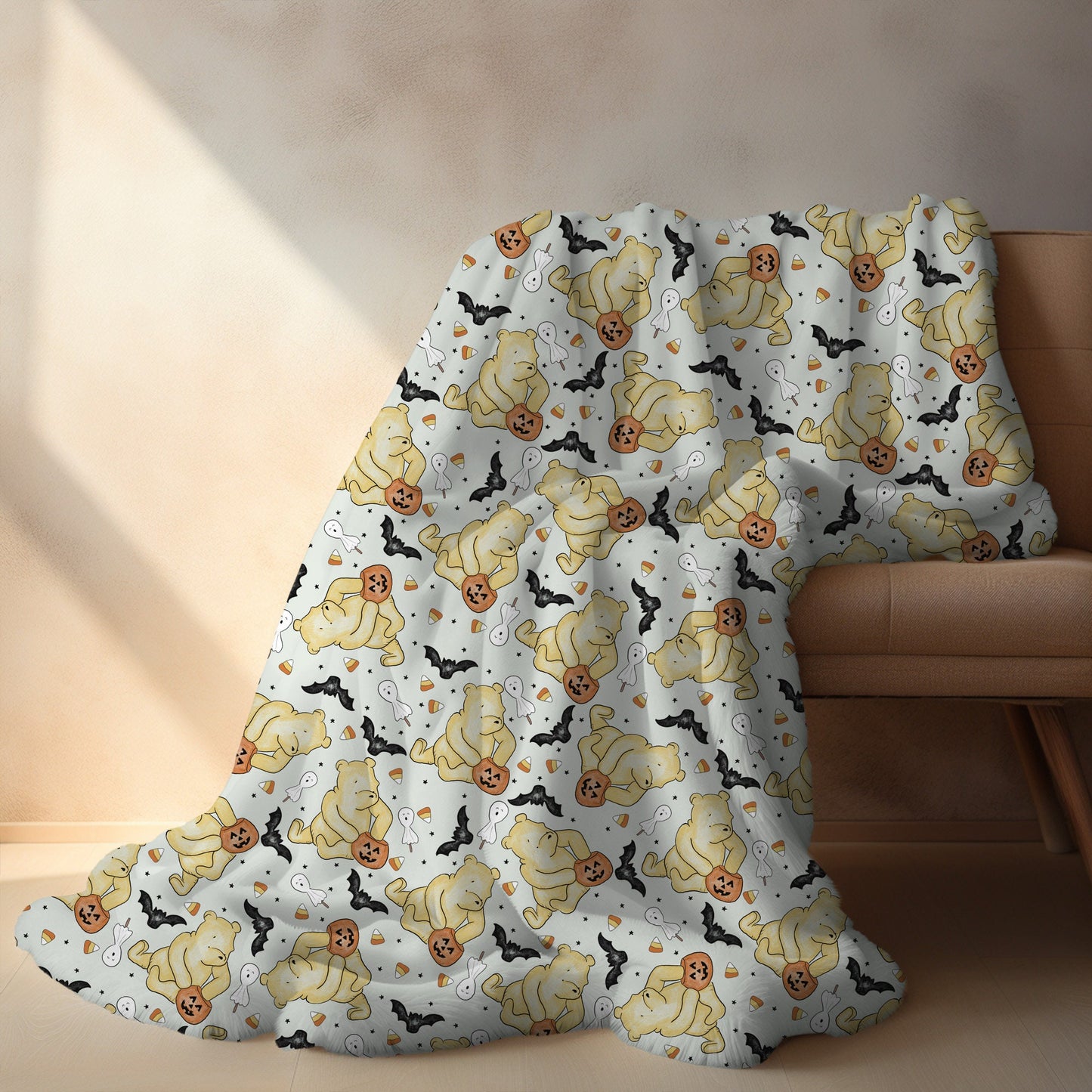 Personalized Halloween Winnie the Pooh Blanket