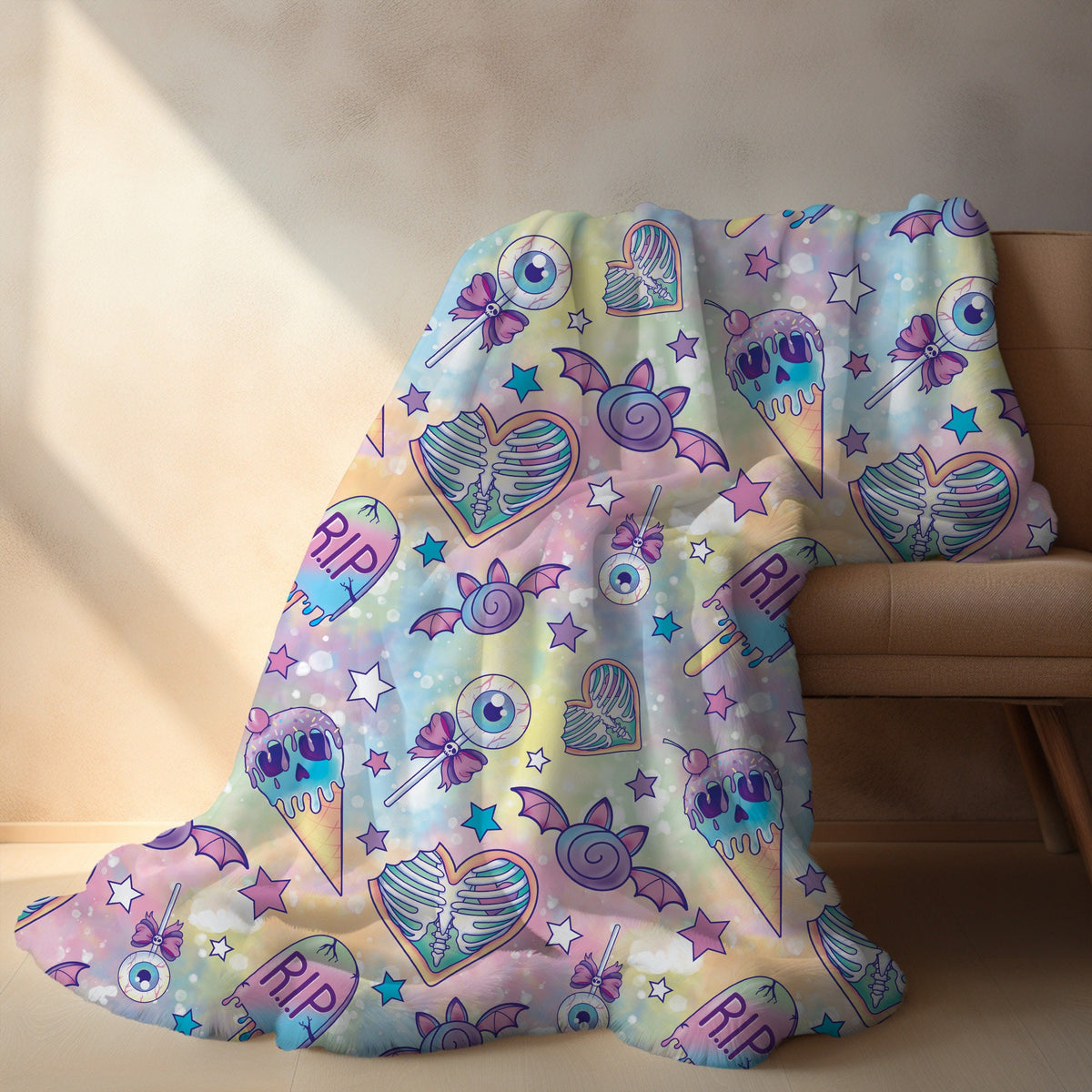 Personalized Gothic Halloween Blanket, Fall Throw