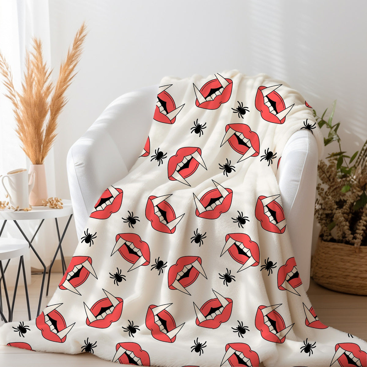 Personalized Halloween Vampire Blanket, Fall Decor
