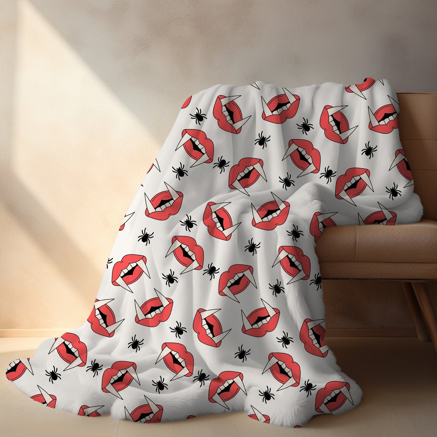 Personalized Halloween Vampire Blanket, Fall Decor
