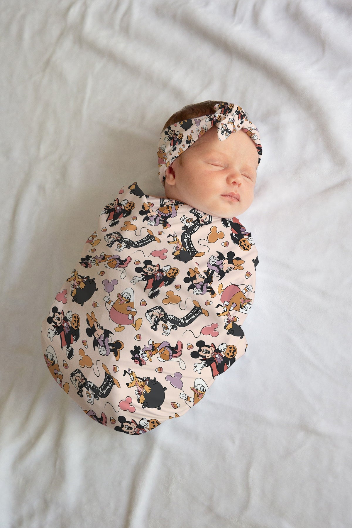 Personalized Disney Halloween Swaddle set bow hat