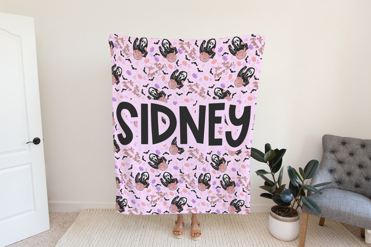 Personalized Halloween Scream Blanket, Fall Blanket