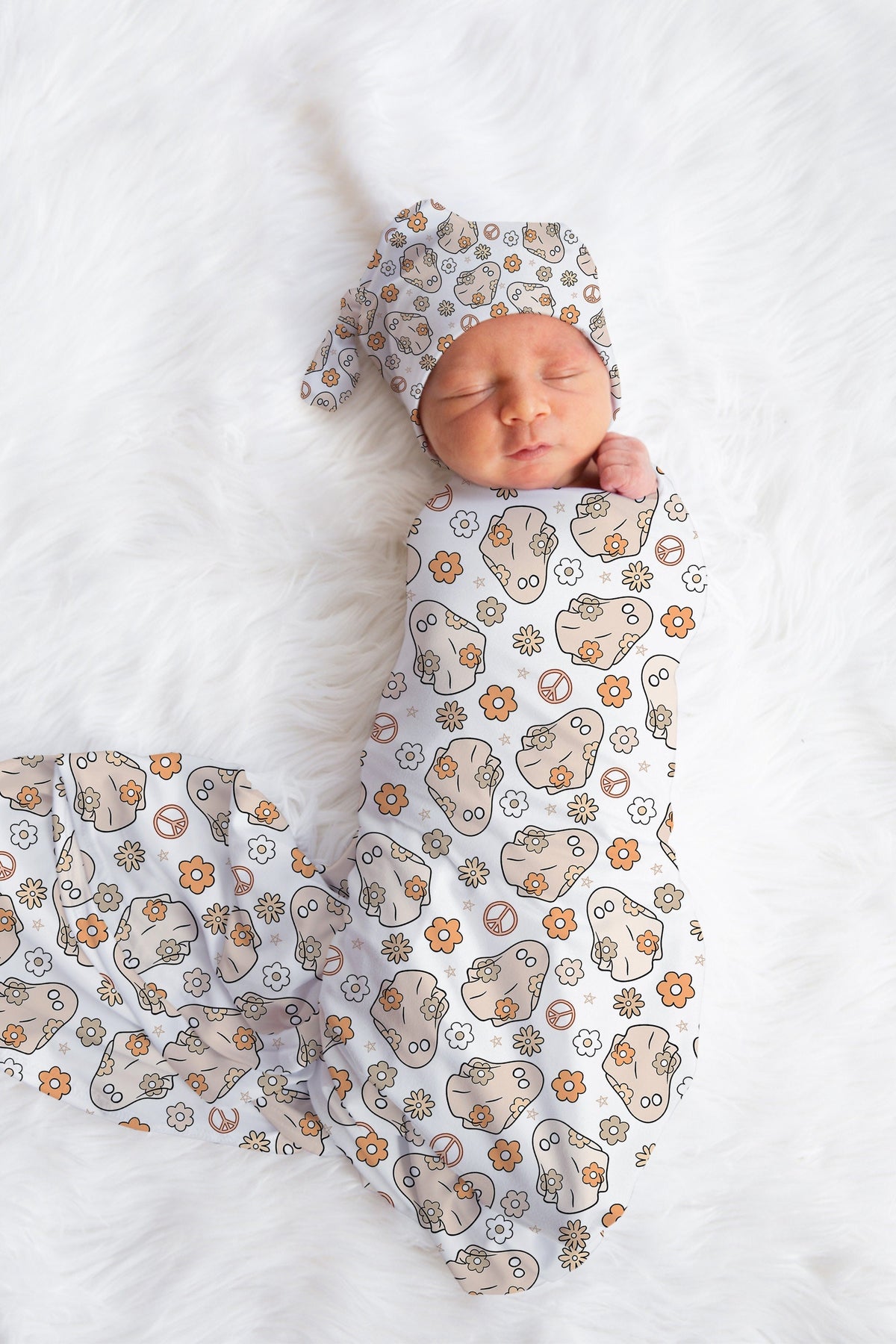 Personalized Halloween Newborn going home swaddle set