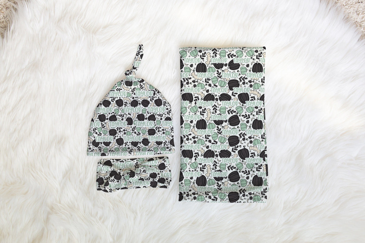 Personalized Unisex Halloween Swaddle Hat Set