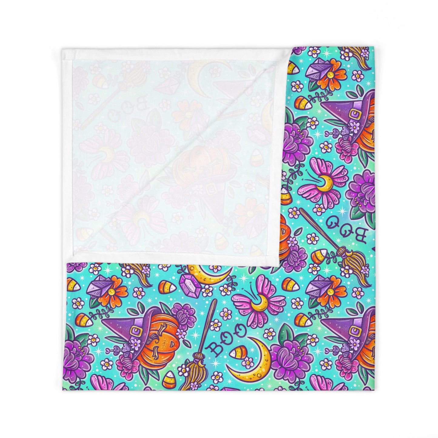 Personalized Halloween Swaddle Set Blue Pumpkins