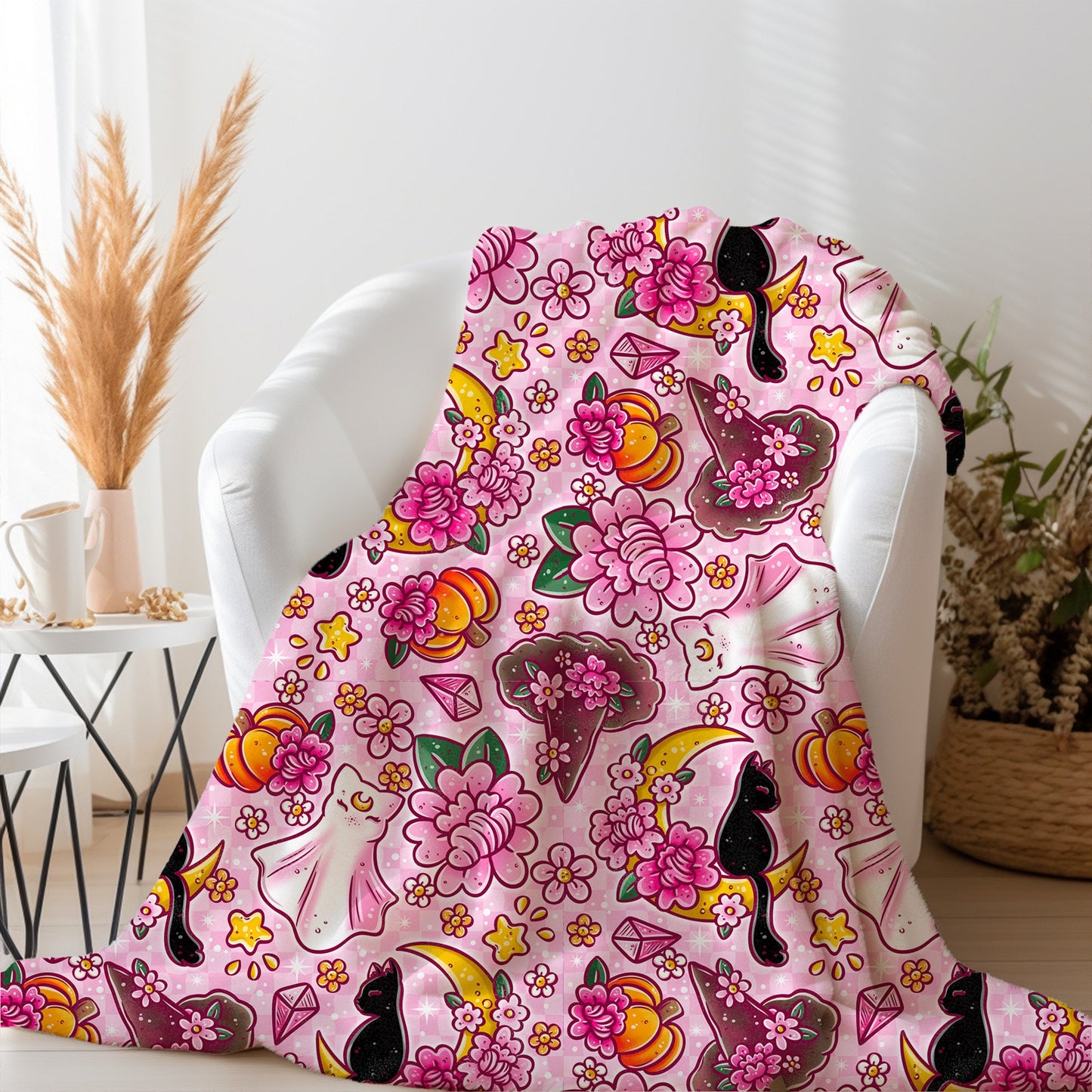 Personalized Halloween Blanket Witchy Fall Decor