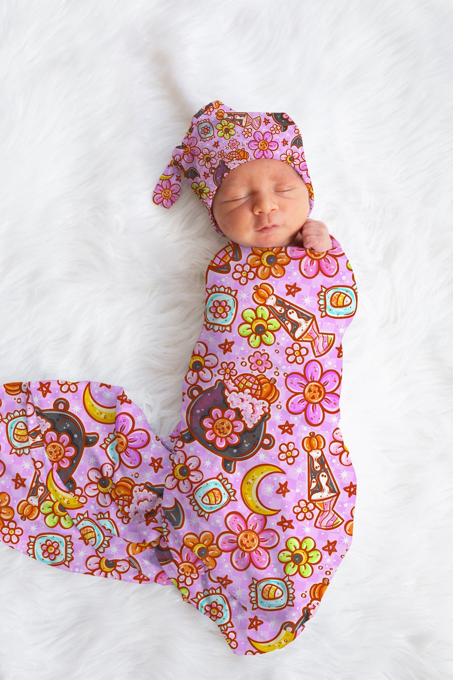 Personalized Halloween Swaddle Set Witchy