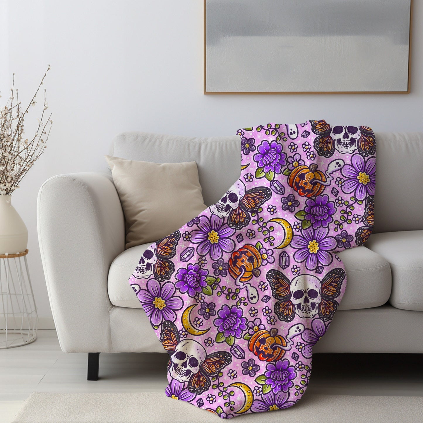 Personalized Halloween Blanket, Fall Decor