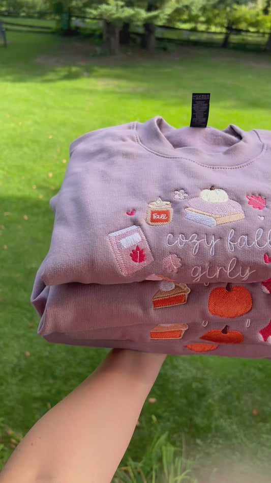 Cozy fall girly embroidered Gilmore girls sweater