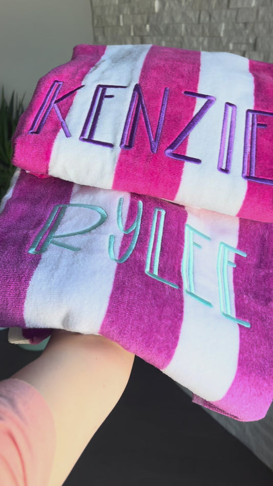 Personalized Beach Towels Embroidered