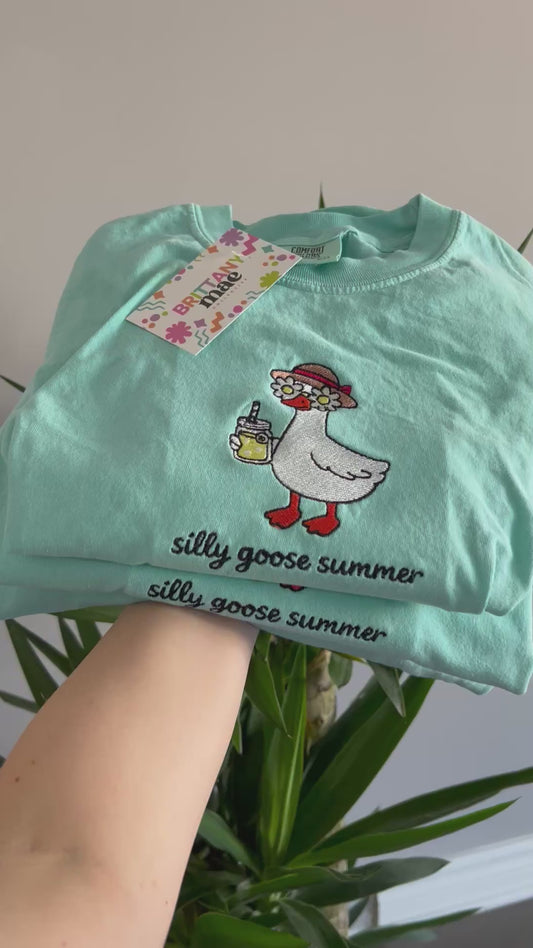 Silly goose summer embroidered Sweater, Tshirt or Hoodie