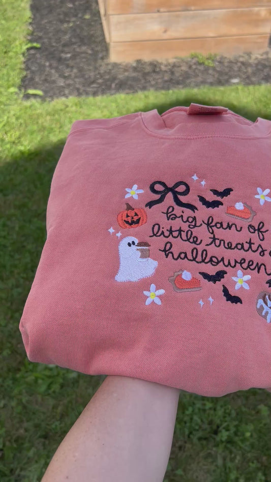 Halloween and sweet treats Embroidered Sweater, T-shirt or Hoodie