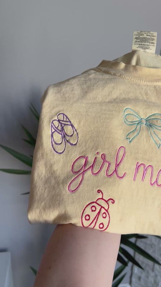 Girl Mom embroidered Sweater, Tshirt or Hoodie